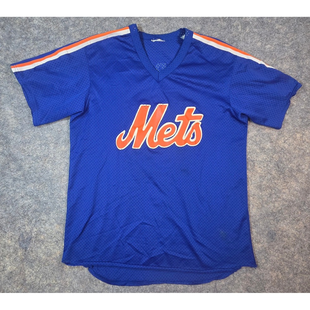 Vintage New York Mets Gary Carter 8 Jersey Blue Mesh Mens Large *Flaw*